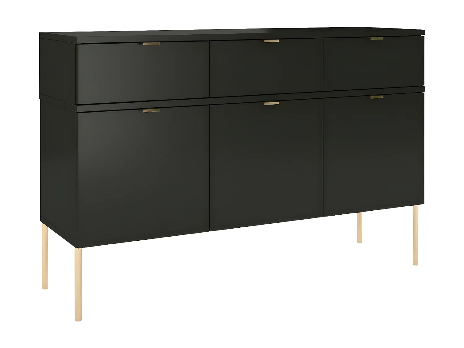 Sideboard Polka, schwarz, goldene details