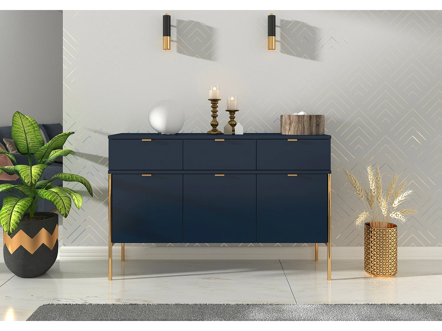 Komoda POLKA 120 granatowa