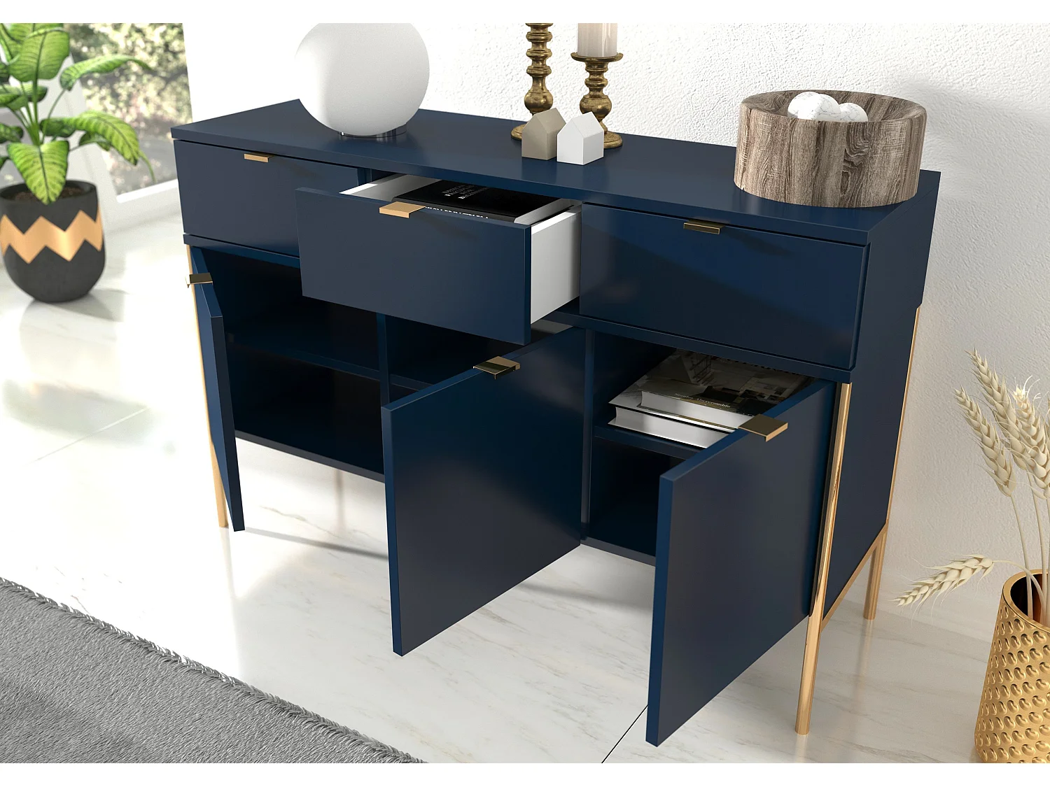 Komoda POLKA 120 granatowa