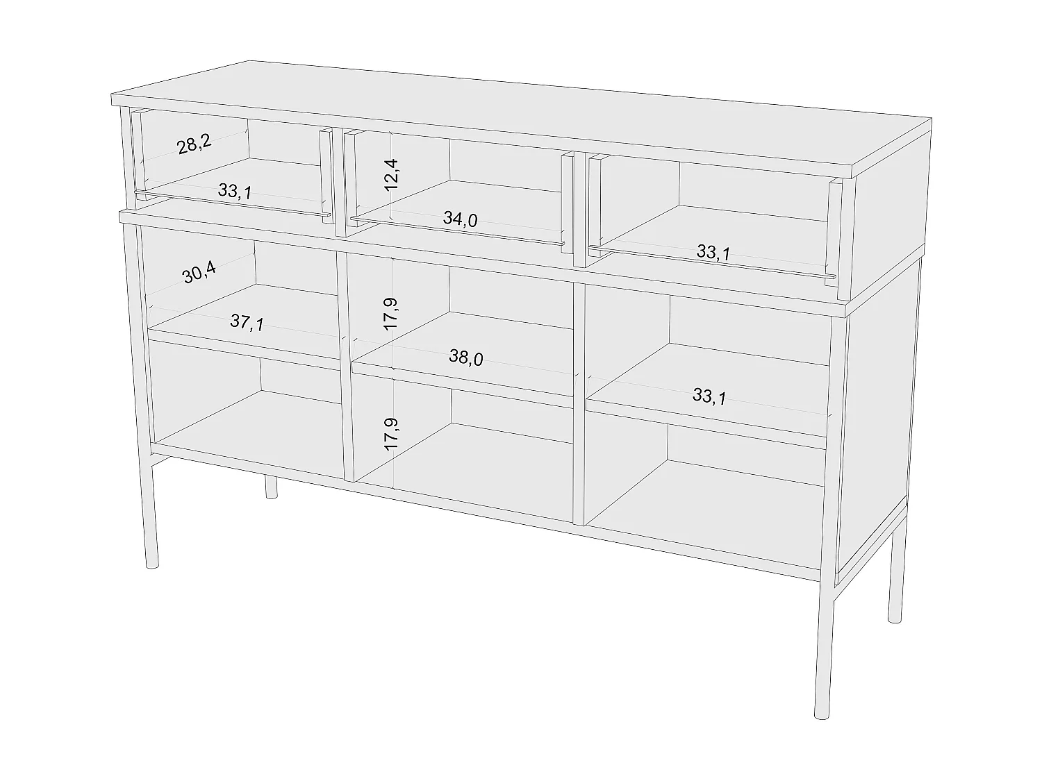 Komoda POLKA 120 granatowa