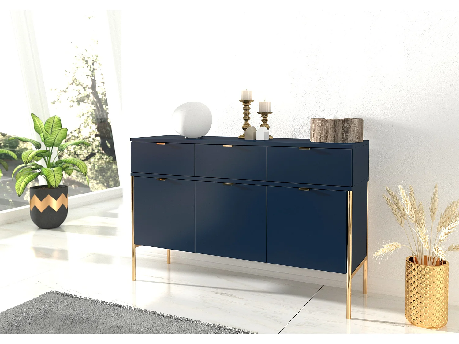 Komoda POLKA 120 granatowa