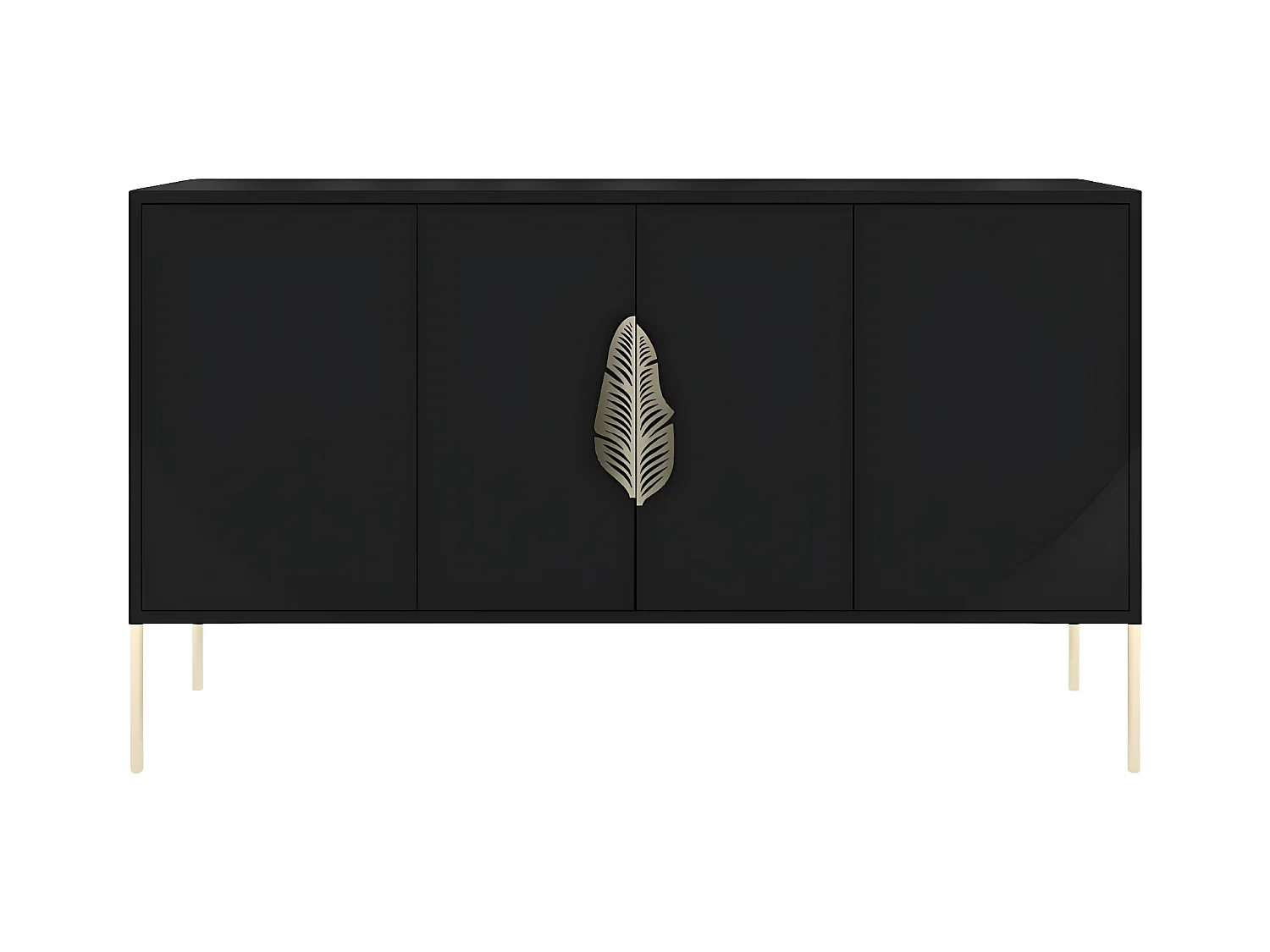 Czarna komoda Skandica MERLIN ze złotymi dodatkami