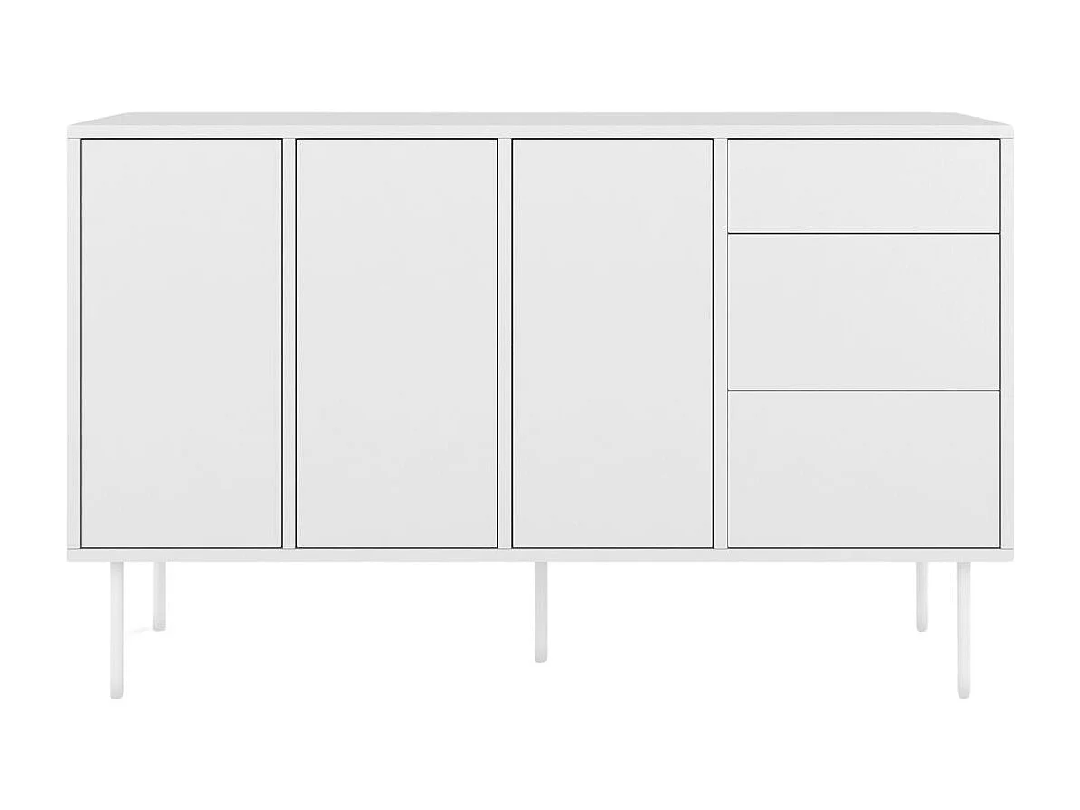 Sideboard Mirka, weiß, push to open system, minimalistisch