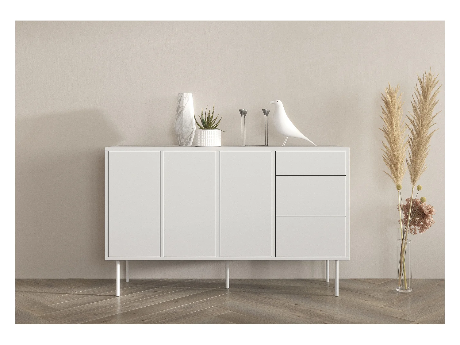 Buffet moderne blanche MIRKA / 130 cm