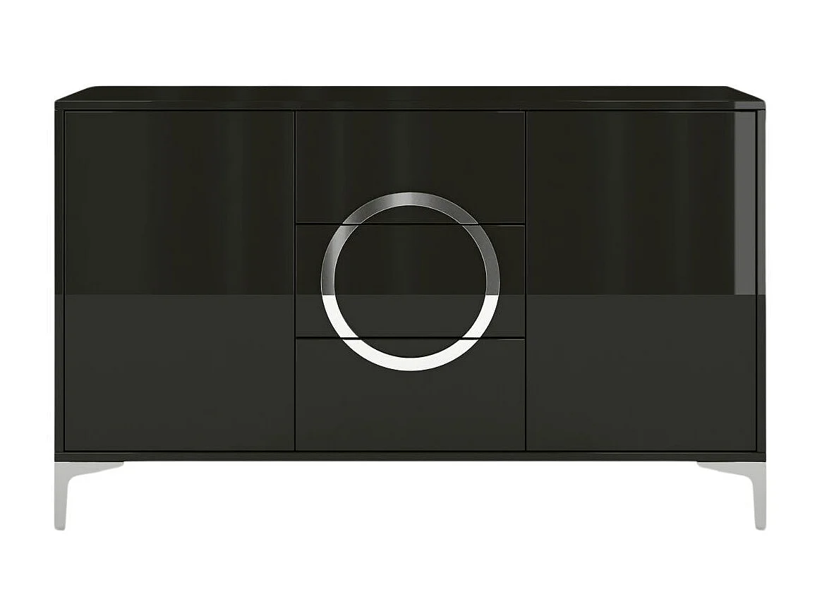 Buffet moderne noire EVA / brillant / 138 cm