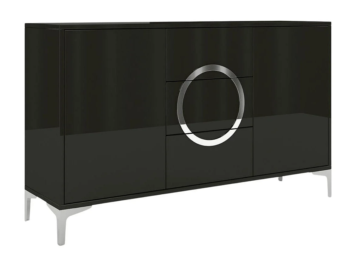 Buffet moderne noire EVA / brillant / 138 cm