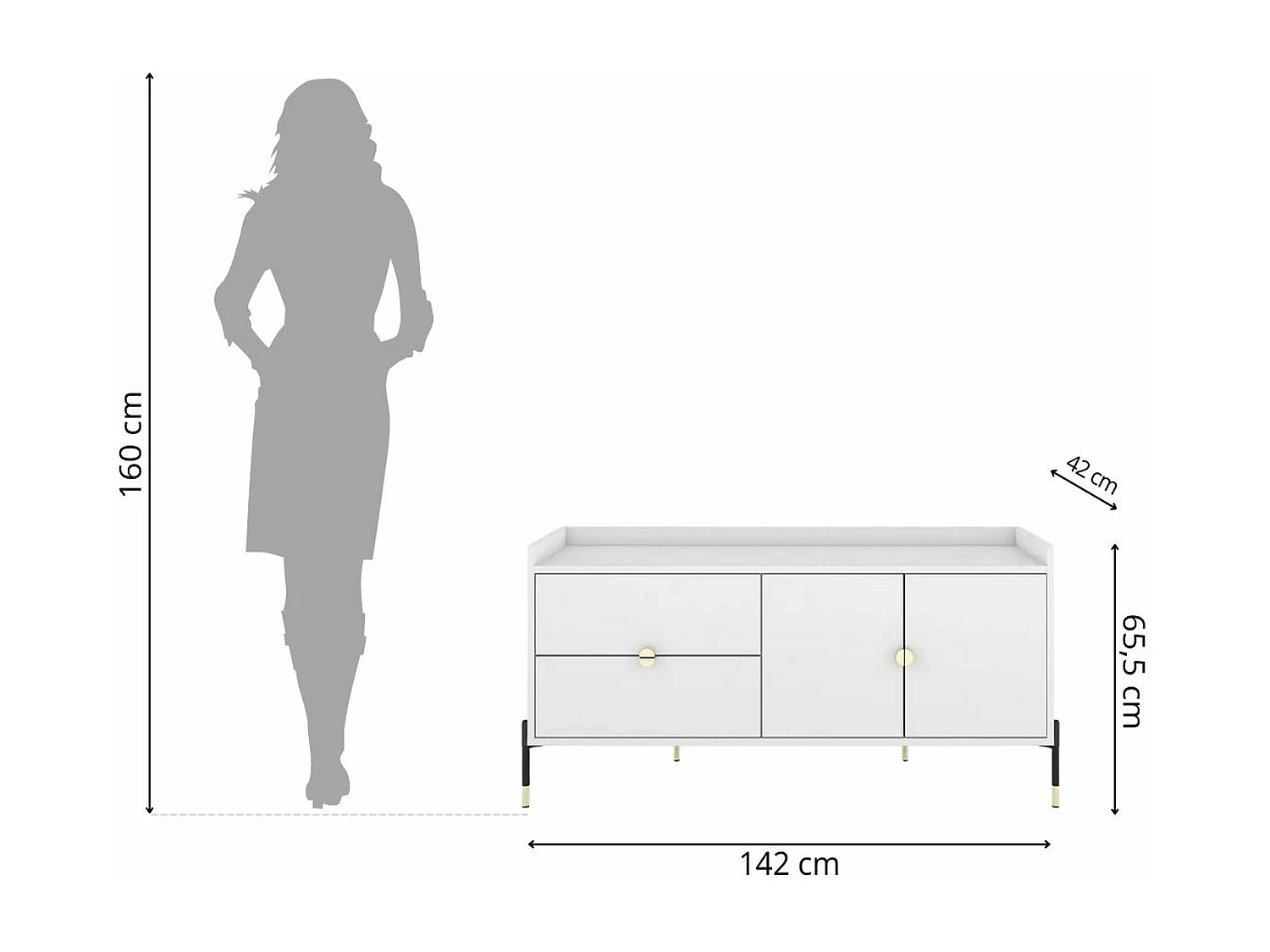Biała komoda do salonu Dancan IGA
