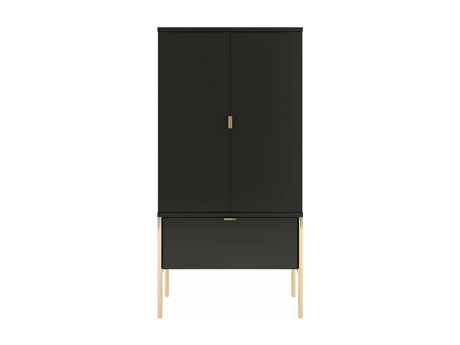 Highboard Polka, schwarz, goldene details
