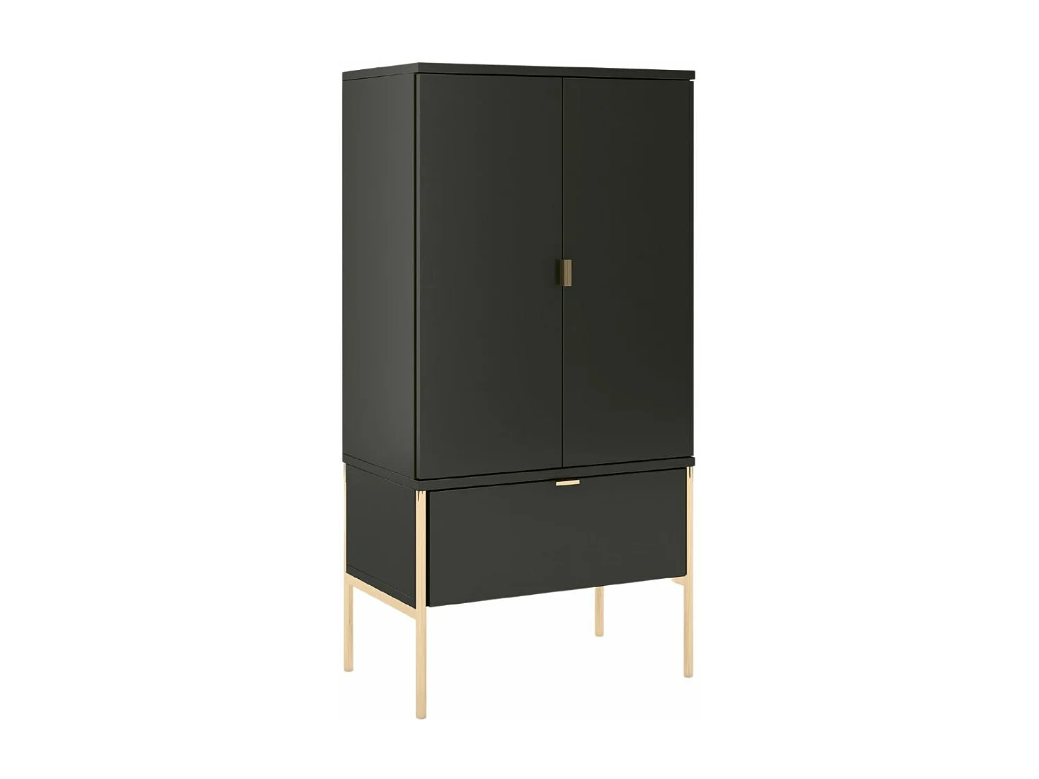 Highboard Polka, schwarz, goldene details