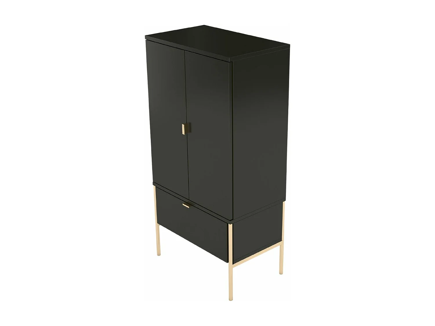 Highboard Polka, schwarz, goldene details