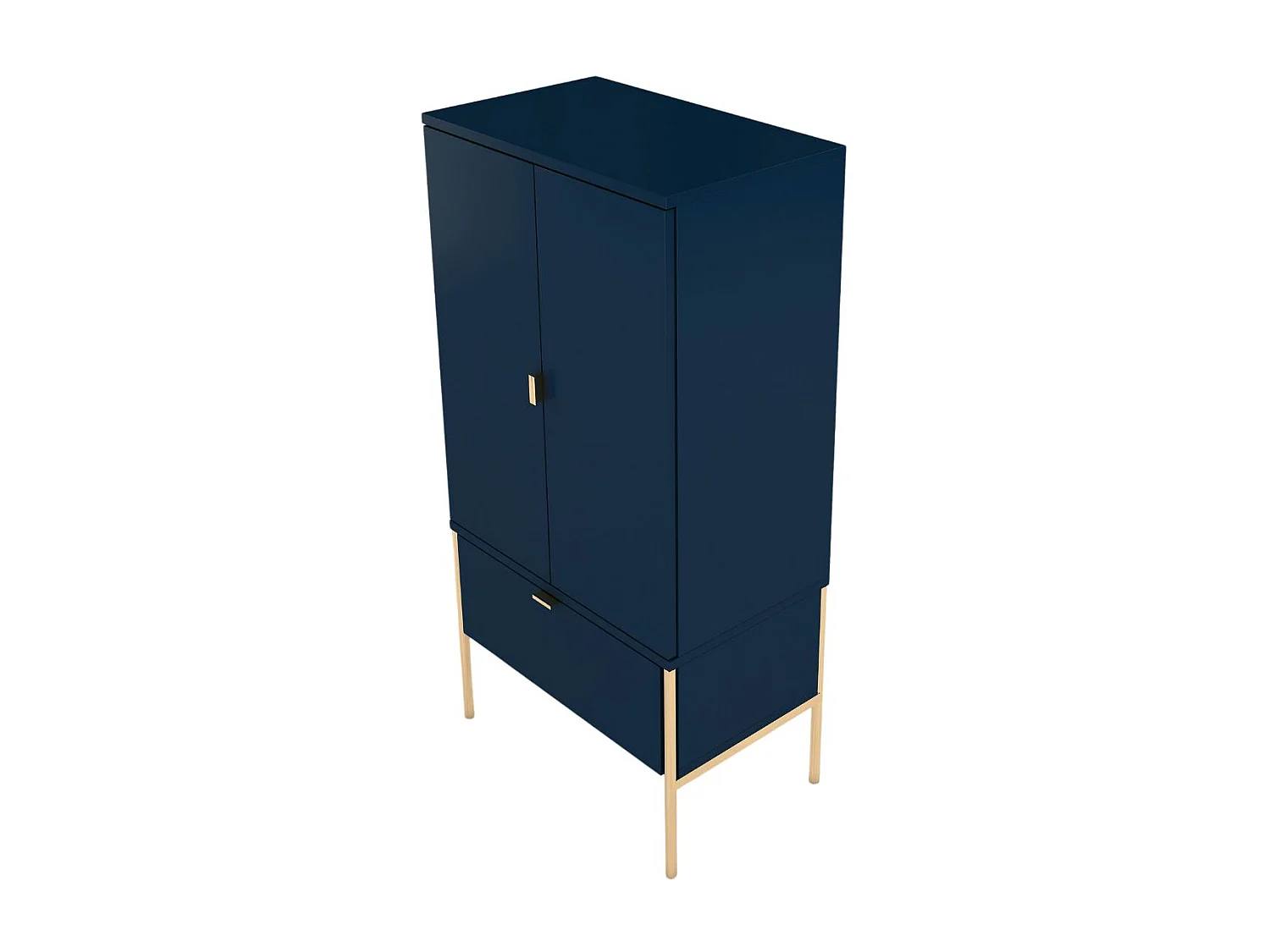 Highboard Polka, marineblau, goldene details