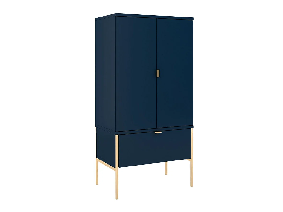Highboard Polka, marineblau, goldene details