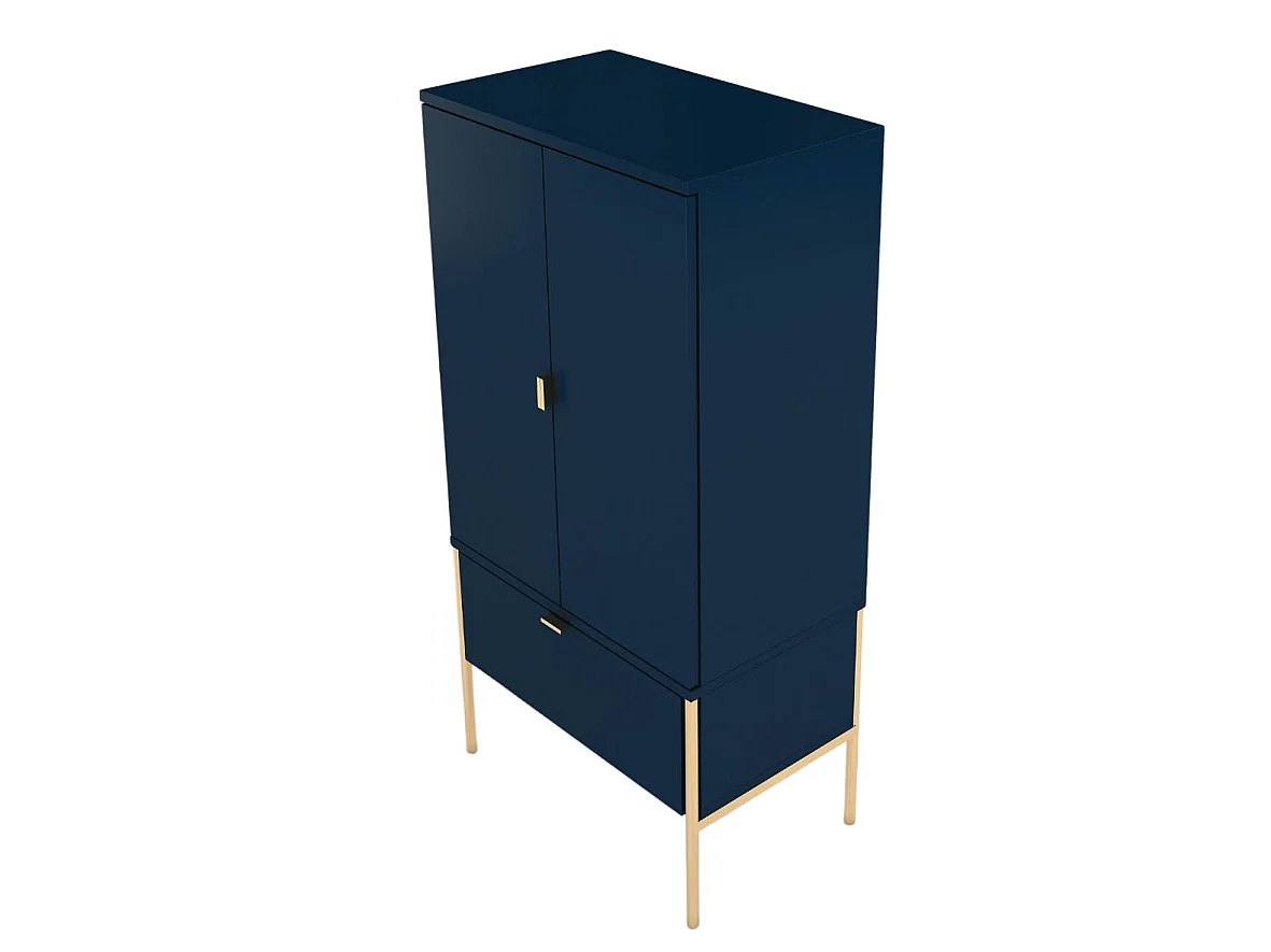 Highboard Polka, marineblau, goldene details