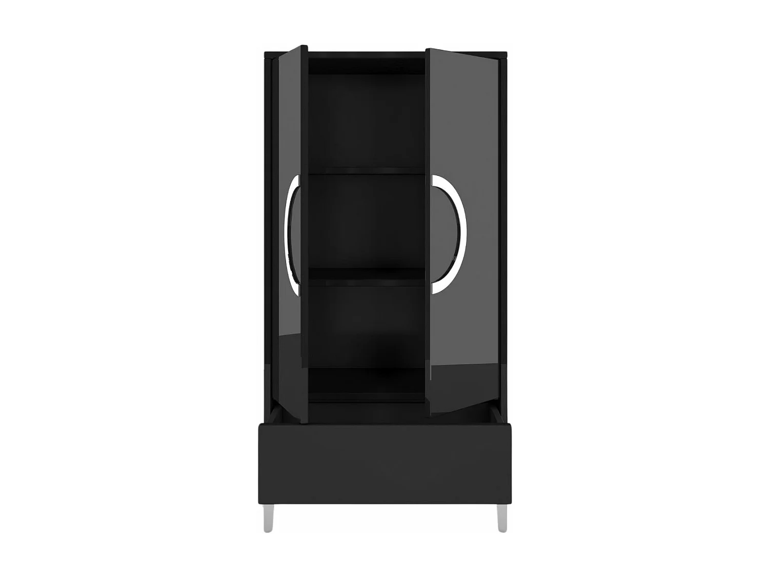 Buffet haute moderne noire EVA / brillante / 60 cm