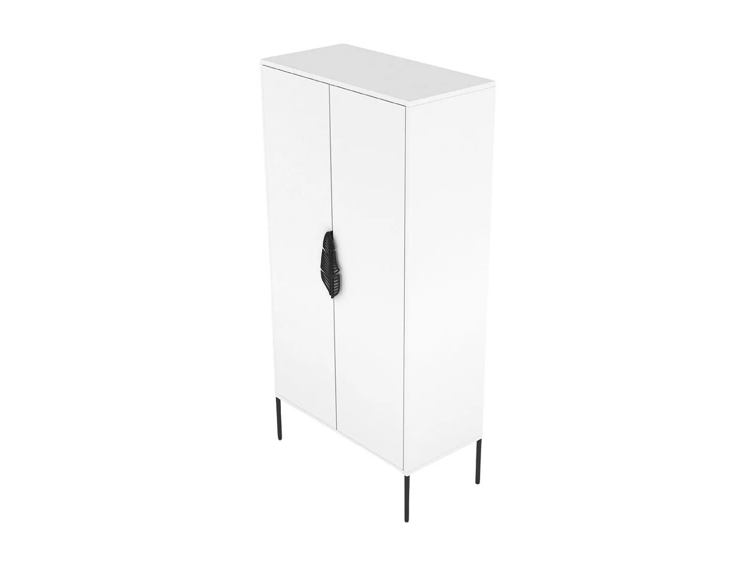 Highboard Merlin, weiß, schwarze details