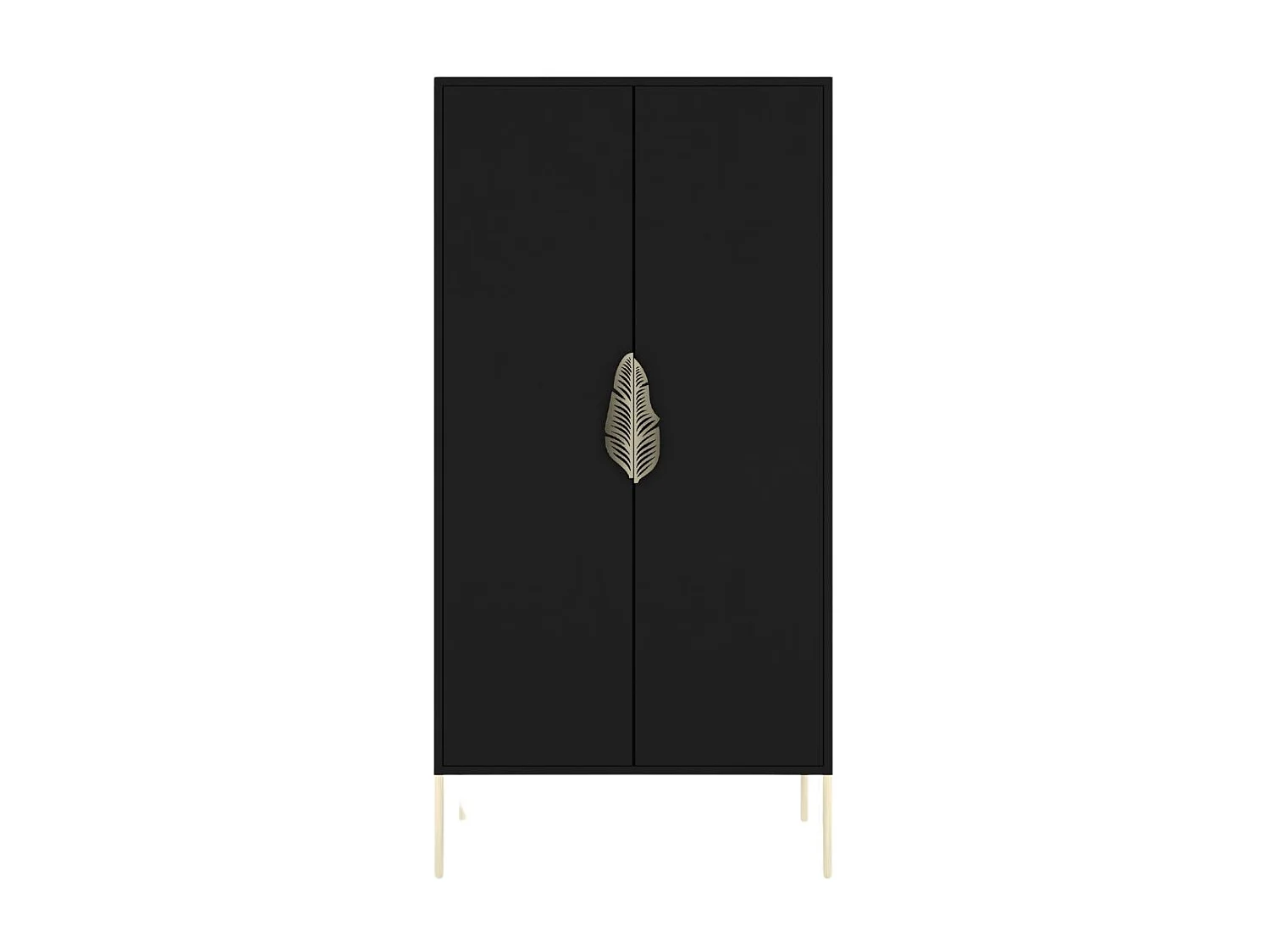 Highboard Merlin, schwarz, goldene details