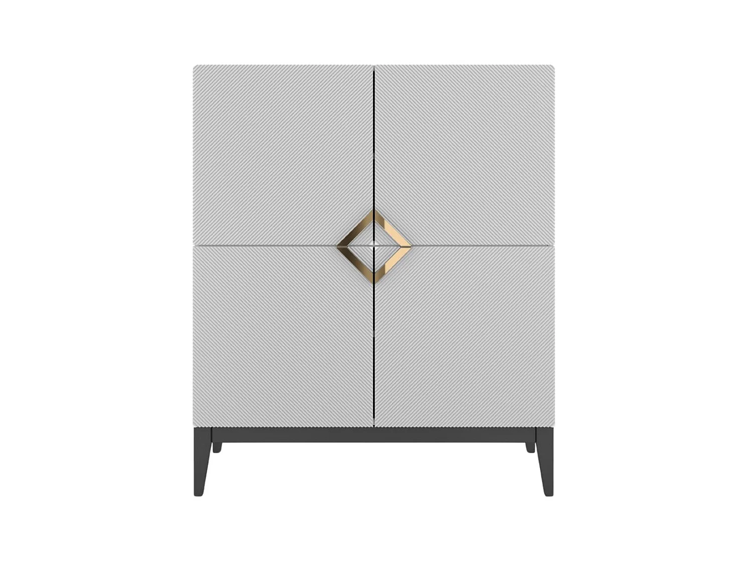 Drewniana komoda Visby DEMI HIGH / kolor biały + czarne nogi