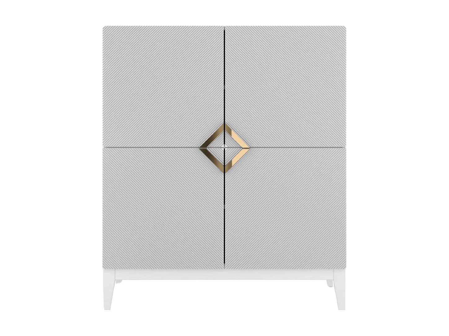 Buffet haute en bois DEMI HIGH / blanche + pieds blancs / 100,5 cm