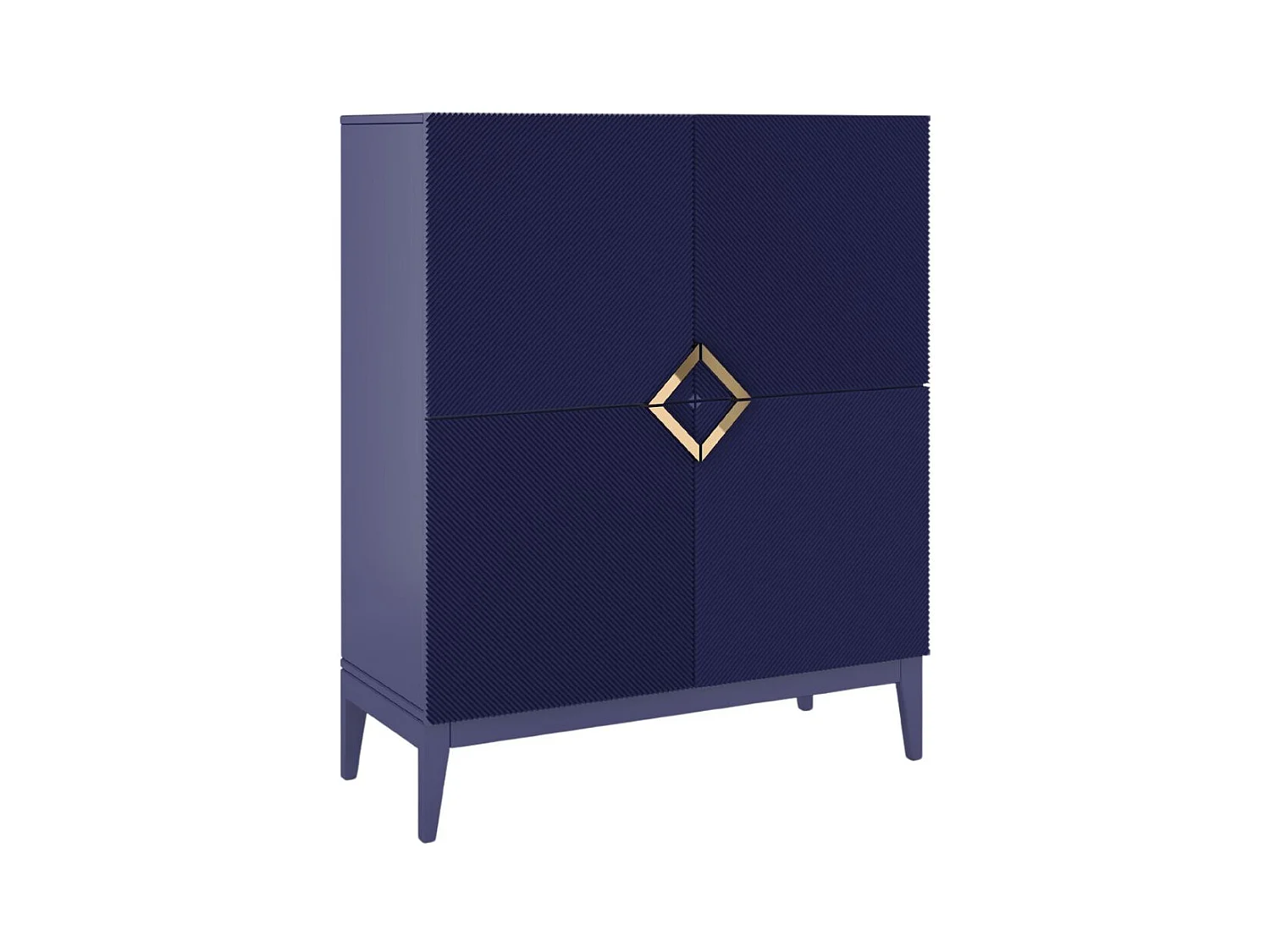 Drewniana komoda Visby DEMI HIGH / kolor granat szlachetny