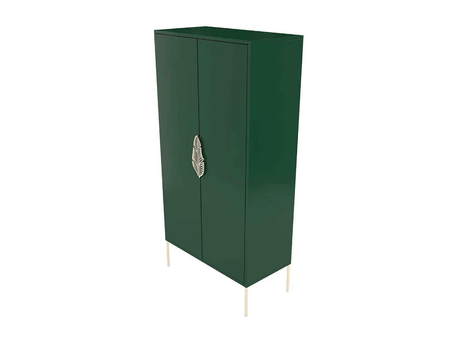 Wysoka zielona komoda ze złotymi dodatkami Skandica MERLIN
