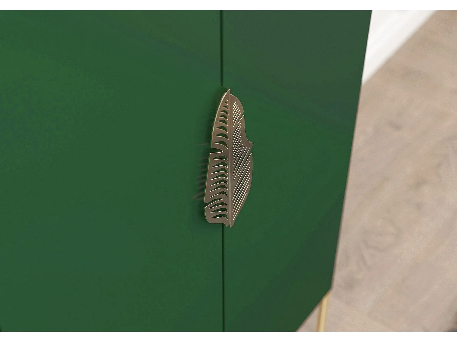 Highboard Merlin, grün, goldene details