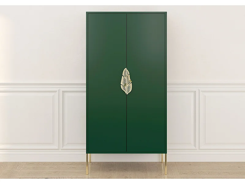 Buffet haute verte avec des accents dorés MERLIN / 80 cm