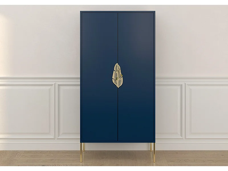 Highboard Merlin, marinblau, goldene details