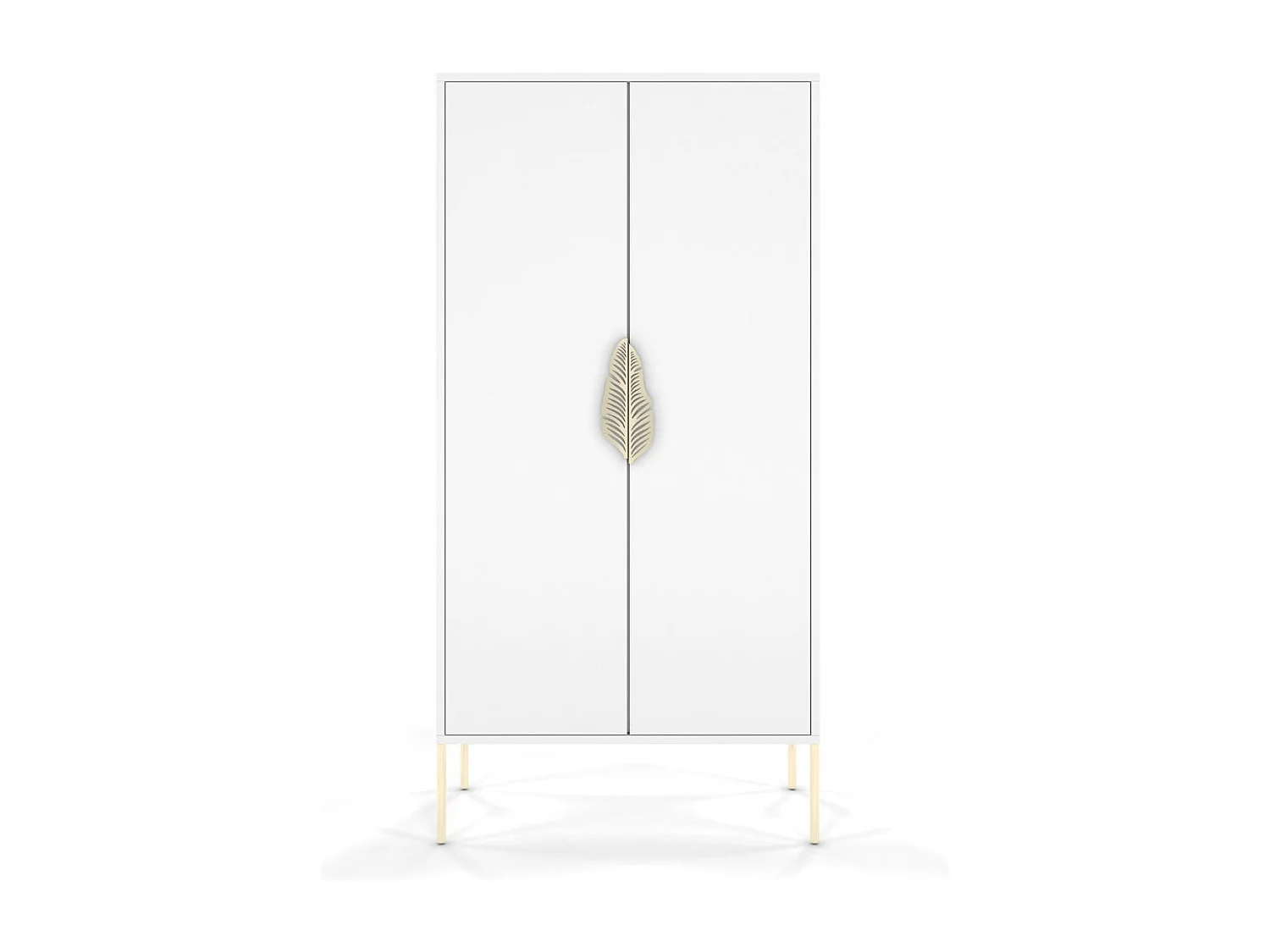 Highboard Merlin, weiß, goldene details