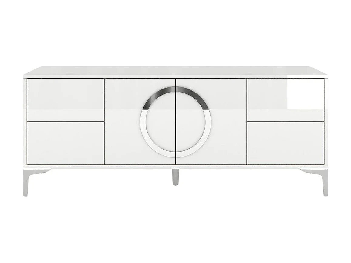 Meuble TV moderne blanche EVA / brillante / 150 cm