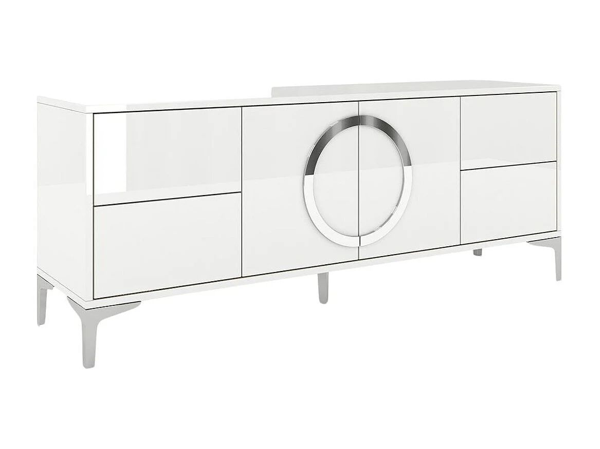 Meuble TV moderne blanche EVA / brillante / 150 cm