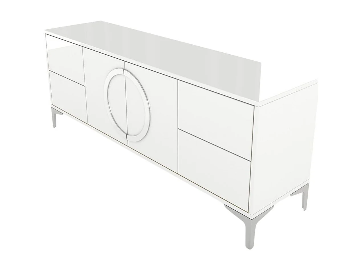 Meuble TV moderne blanche EVA / brillante / 150 cm