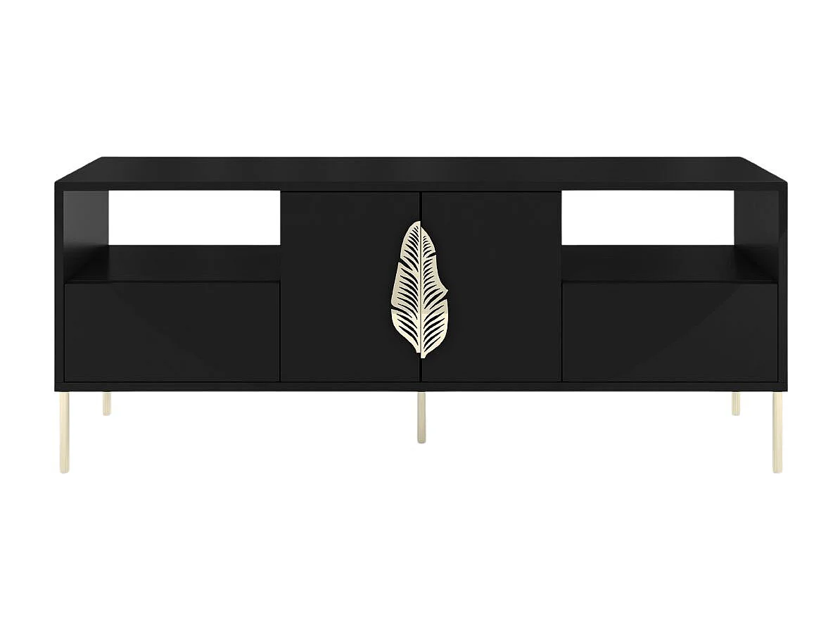 Lowboard Merlin, schwarz, goldene details