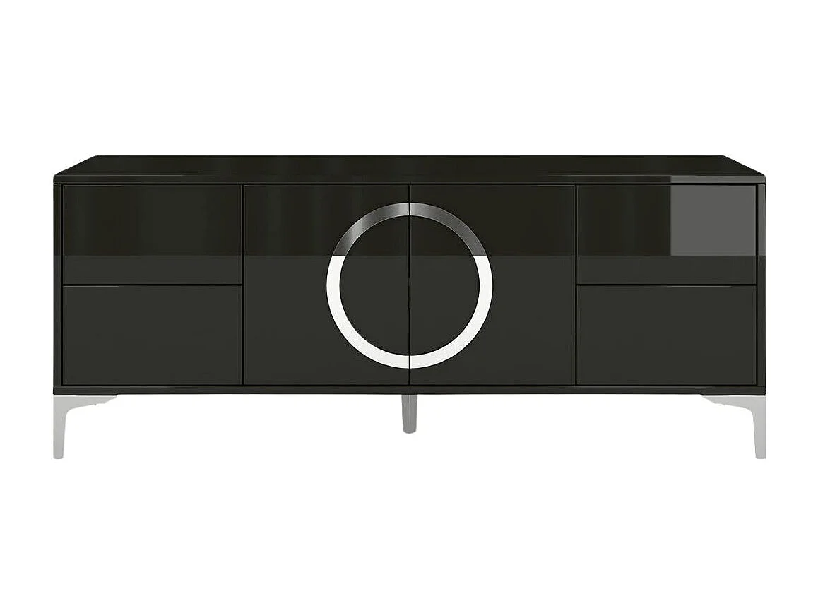 Meuble TV moderne noire EVA / brillante / 150 cm