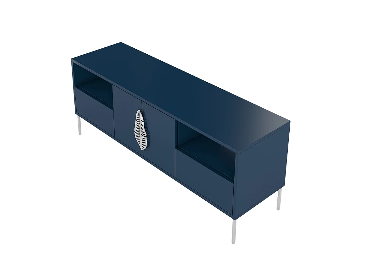 Lowboard Merlin, marinblau, silberne details
