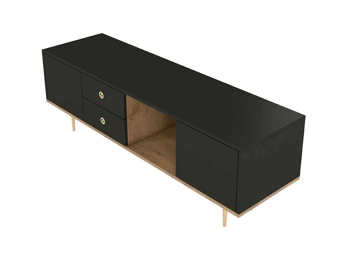 Czarna nowoczesna szafka RTV Skandica HARMONI