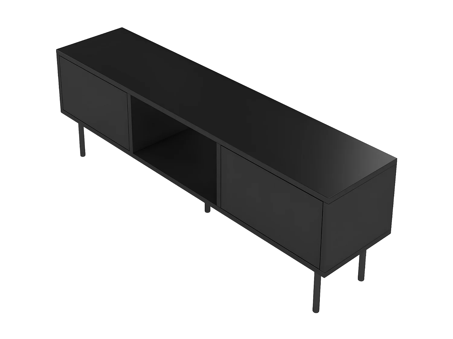 Czarna nowoczesna komoda RTV Dancan MIRKA / szer. 130 cm