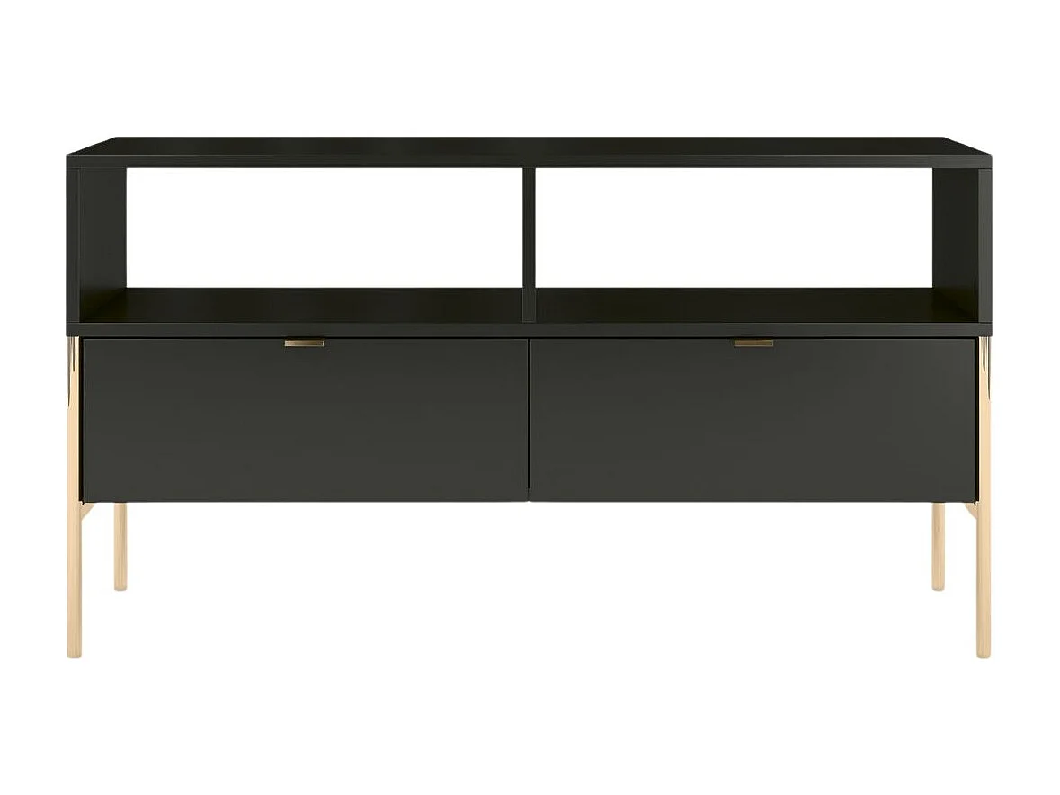 Lowboard Polka, schwarz, goldene details