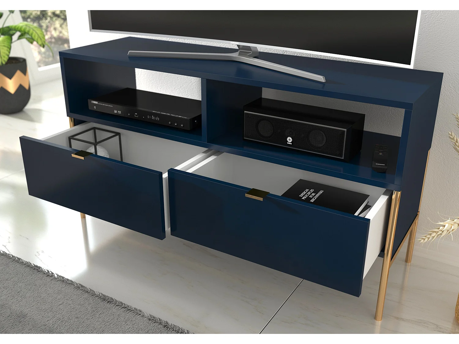 Szafka RTV POLKA 120 granatowa