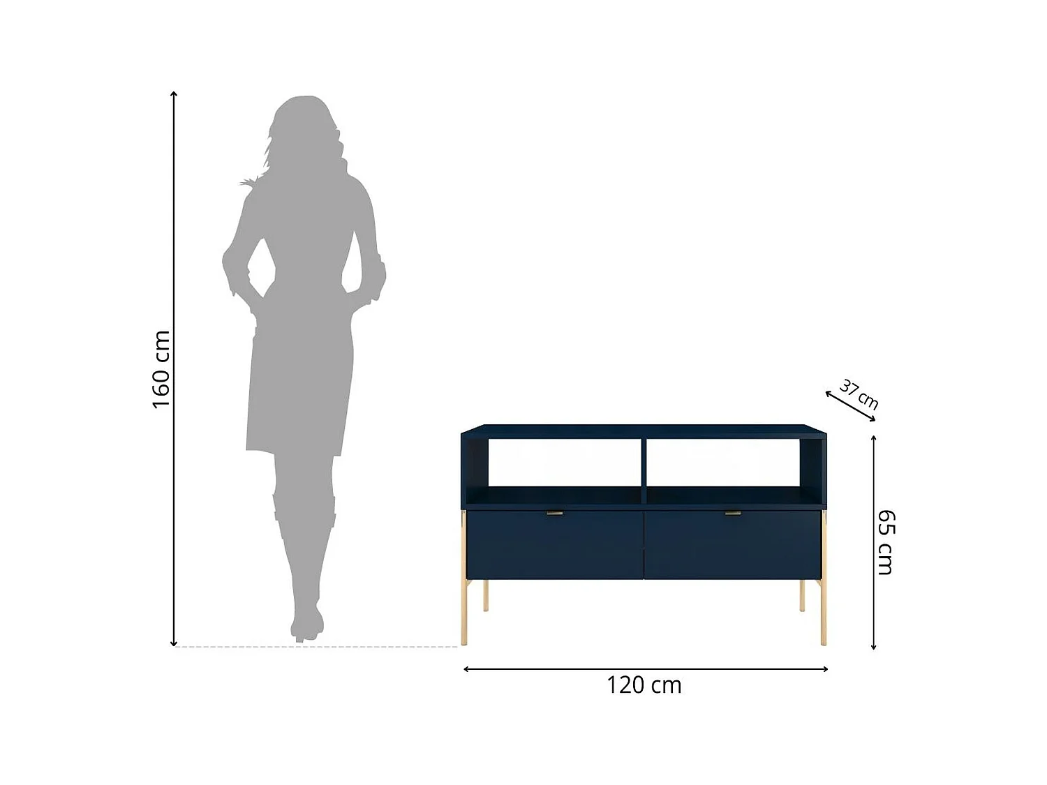 Szafka RTV POLKA 120 granatowa