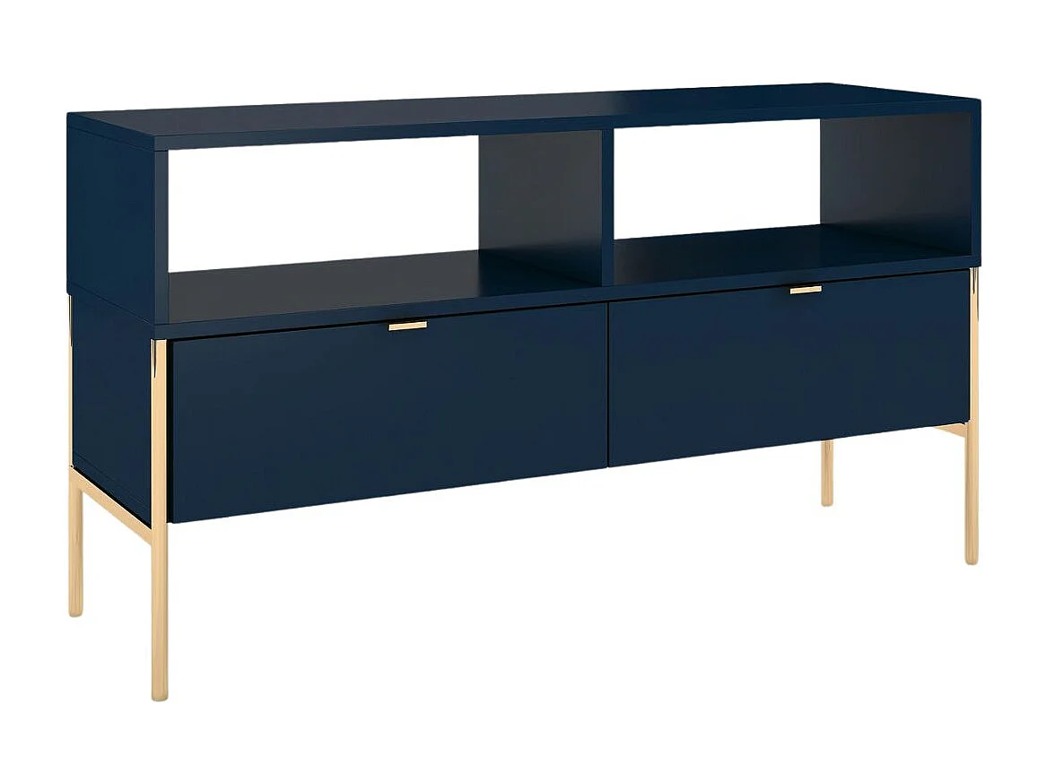 Lowboard Polka, marineblau, goldene details