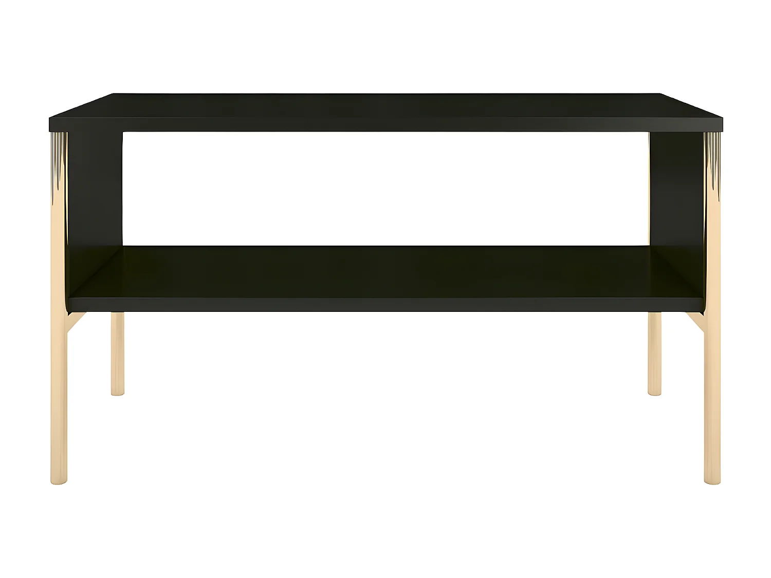 Couchtisch Polka, schwarz, goldene details