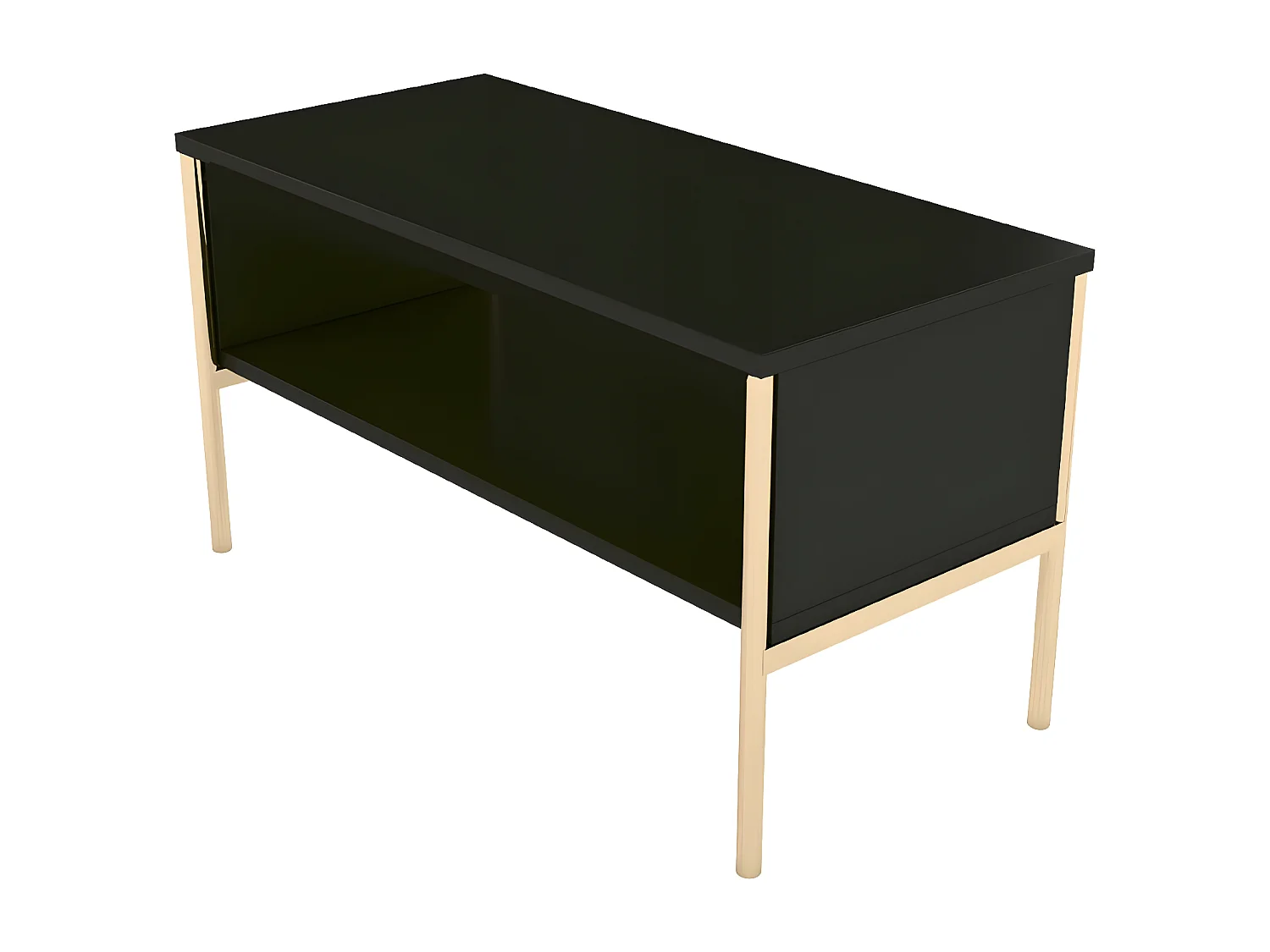 Couchtisch Polka, schwarz, goldene details