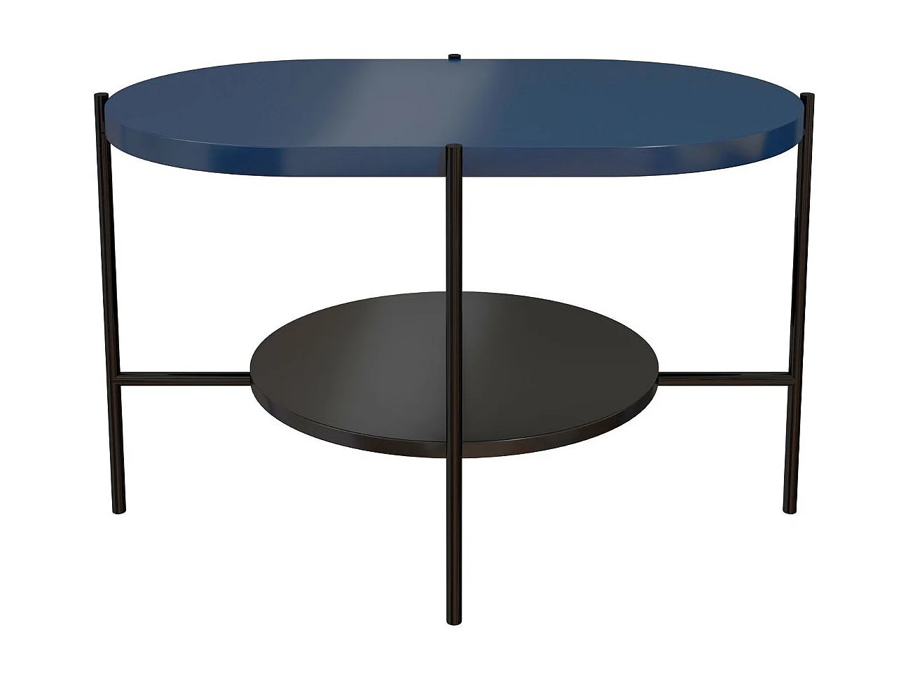 Couchtisch Arena, marineblau, schwarz, oval