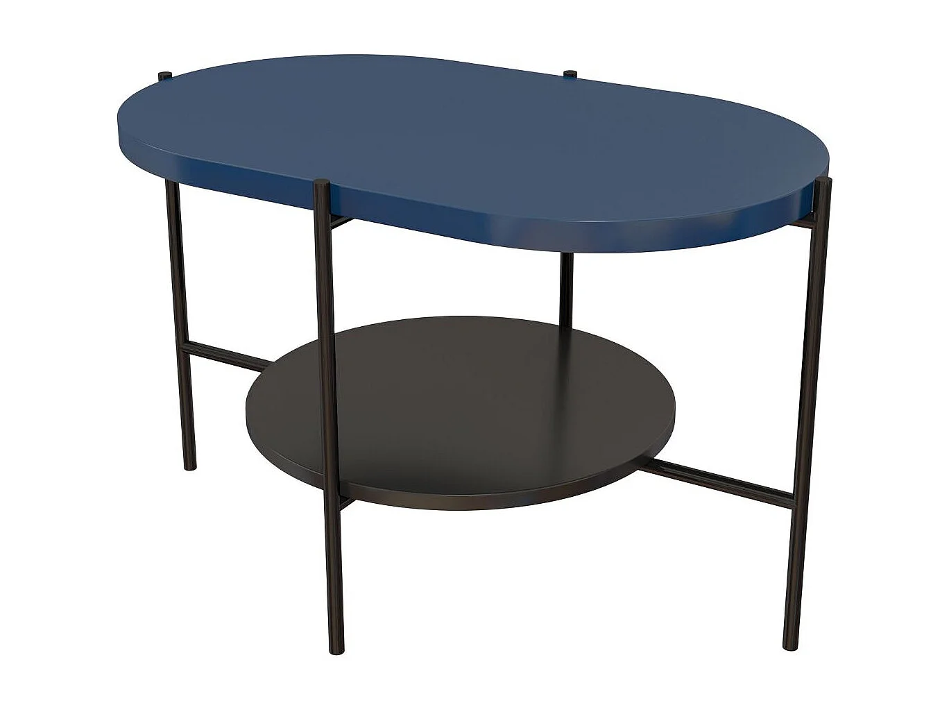 Couchtisch Arena, marineblau, schwarz, oval