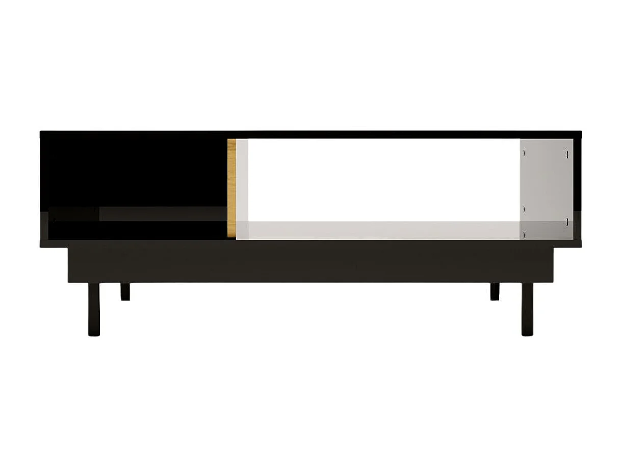 Czarny stolik Dancan ARTEMISA ze złotymi dodatkami