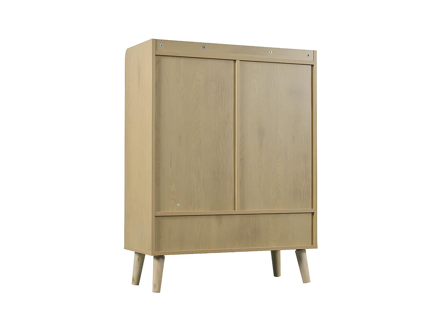 Laag dressoir - met 2 deuren en 6 planken - Naturel