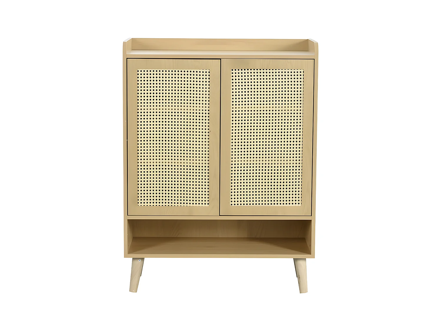 Laag dressoir - met 2 deuren en 6 planken - Naturel