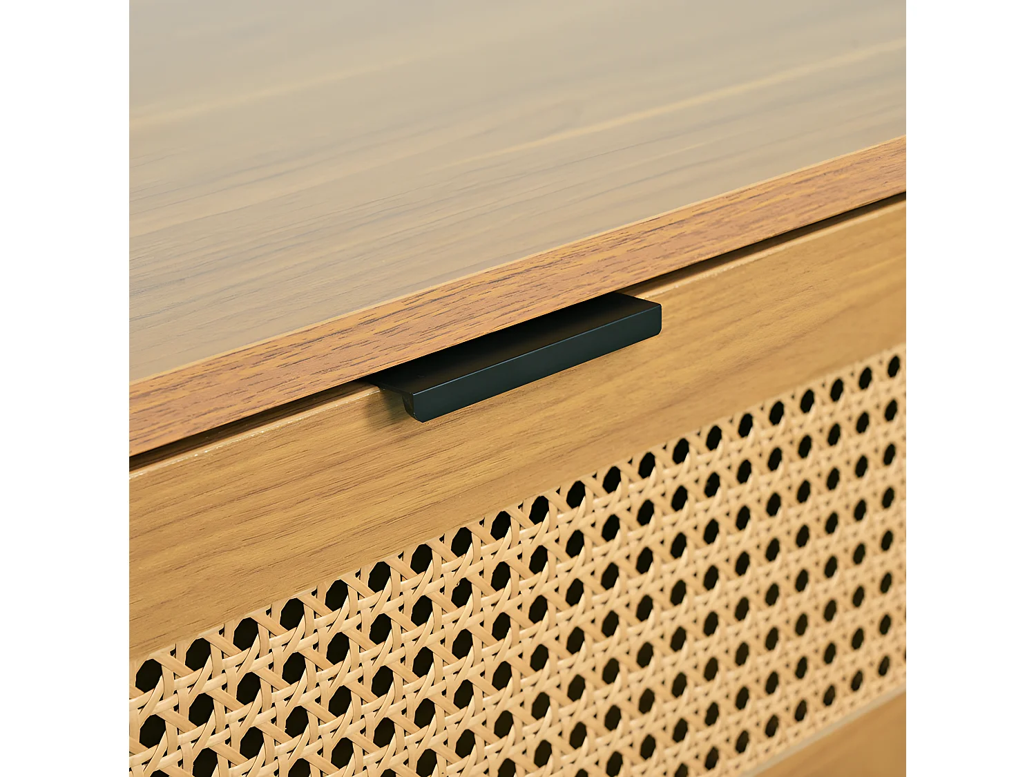 Laag dressoir - met 6 lades - Donker naturel