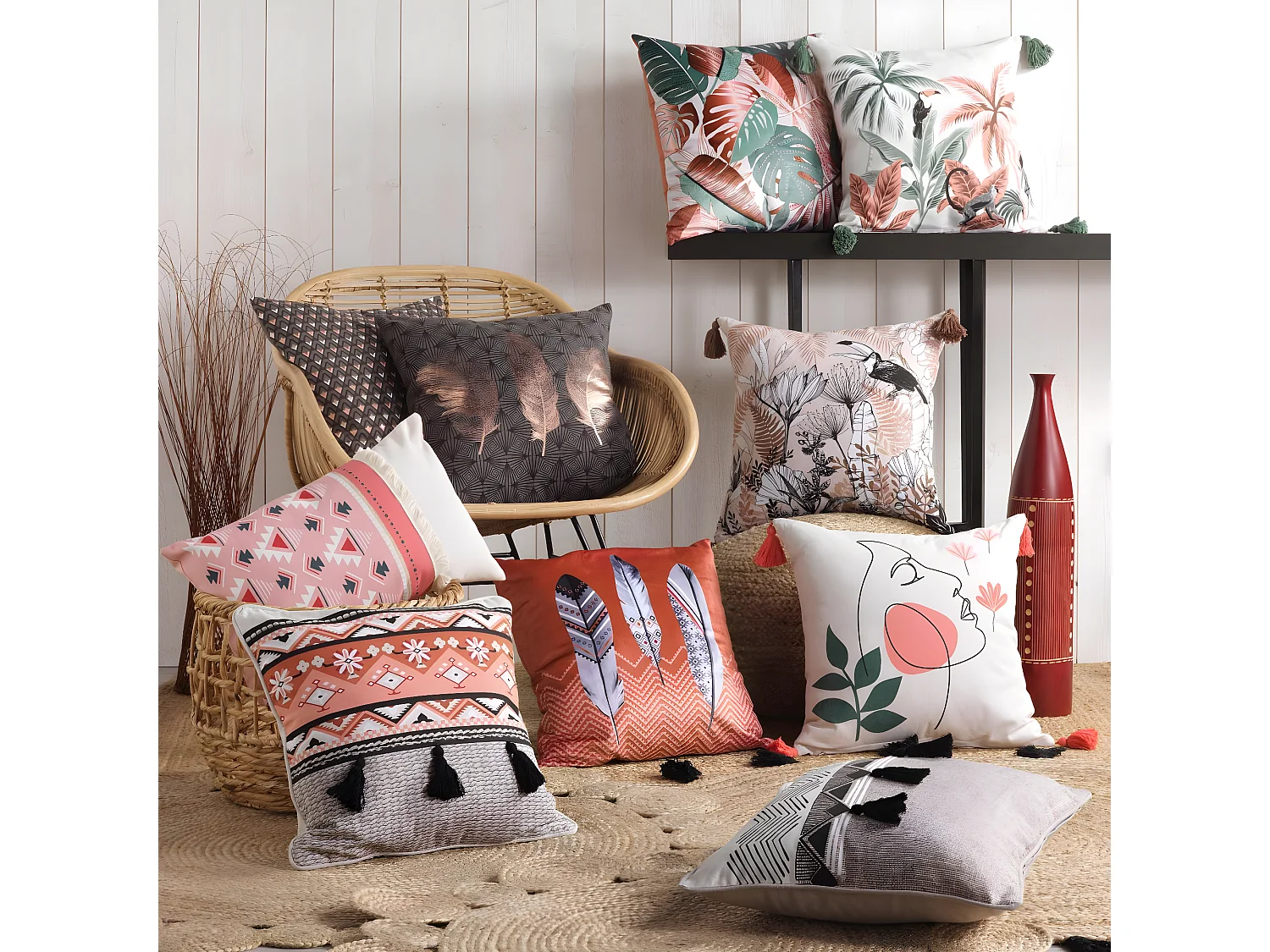 Coussin Cocochic tropical