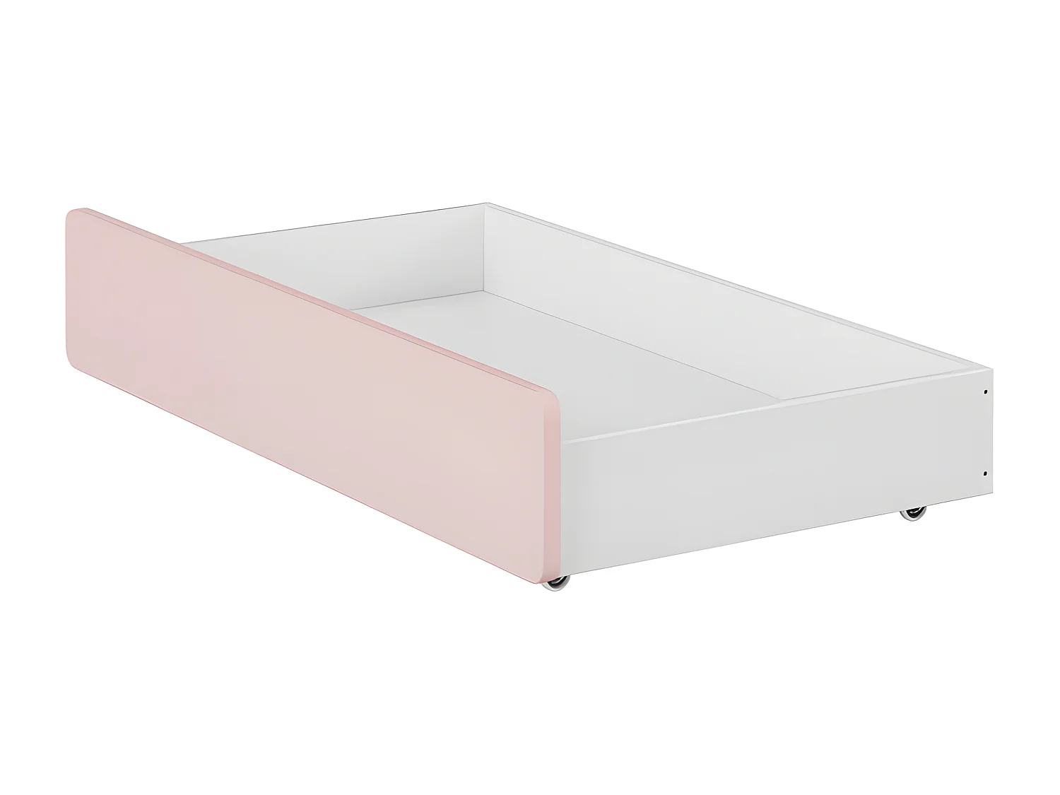 Lit enfant 90x190cm avec 2 tiroirs - lit simple en bois massif avec sommier à lattes - Rose